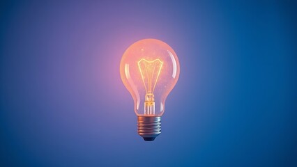 Abstract light bulb shape glowing against a blue backdrop, symbolizing creativity and bright ideas.