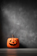 ダークウォールに映えるパンプキンライト ─ 広告バナー向け