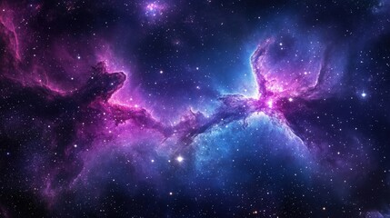 Vibrant Cosmic Nebula in Deep Space with Stunning Colors and Stars