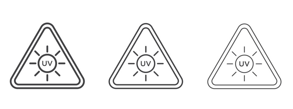 UV light do not look signs - editable stroke vector illustration