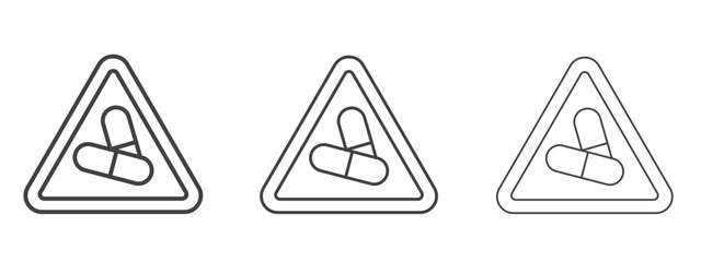 Side effects signs - editable stroke vector illustration