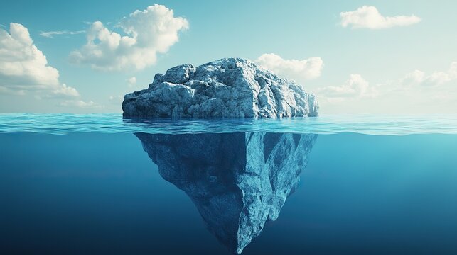 A realistic and minimalistic high-resolution photo of Challenges and solutions in water in blue color