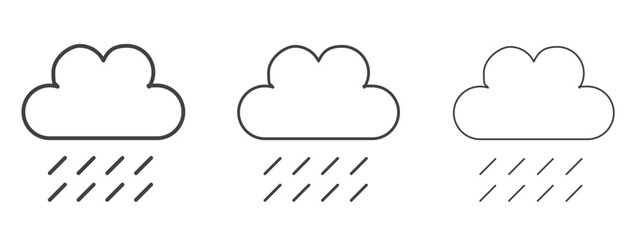 Rainy icon - editable stroke vector illustration