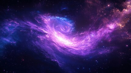 Obraz premium Vibrant Purple Galaxy in Deep Space with Bright Stars and Cosmic Clouds