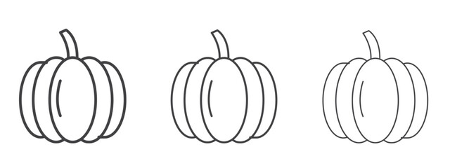 Pumpkin icon - editable stroke vector illustration