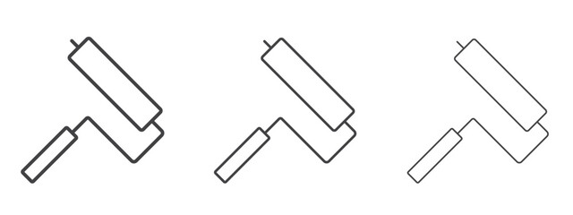 Paint roller icon - editable stroke vector illustration