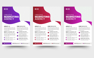 Clean Modern Corporate Business Flyer Template, a bundle of 5 templates of a5 flyer, Flyer template layout design. Corporate creative colorful business flyer template.