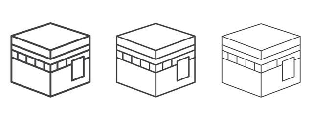 Kaaba icon - editable stroke vector illustration