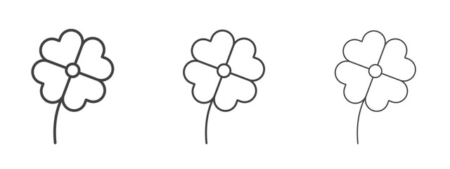 Four leaf clover icon - editable stroke vector illustration
