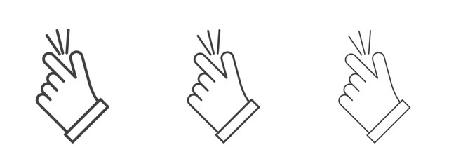 Fototapeta premium Finger snapping icon - editable stroke vector illustration