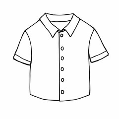 Casual button-up shirt design illustration in simple style with copy space