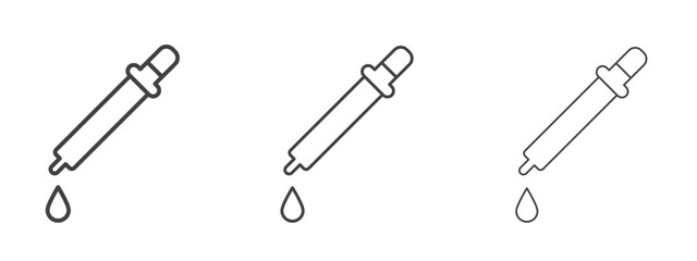 Dropper pipette icon - editable stroke vector illustration