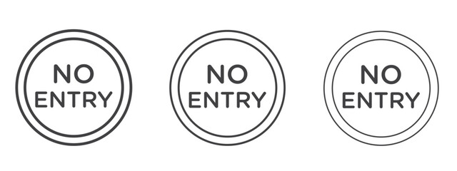 Obraz premium Do not enter signs - editable stroke vector illustration