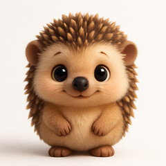 Cute baby hedgehog cartoon 3D image