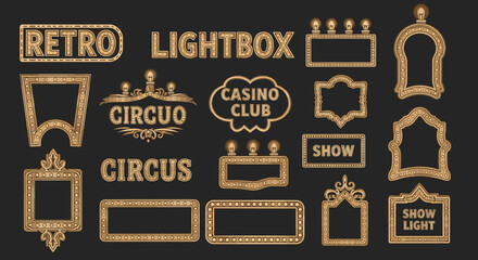 Vintage Showbiz Illuminated Signs and Marquee Frames Collection