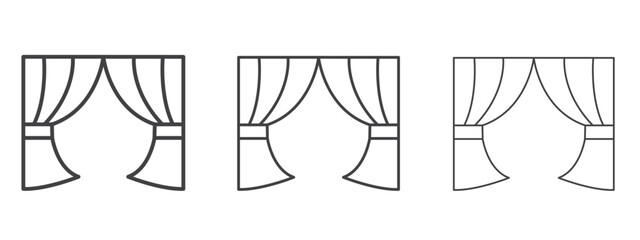 Curtain icon - editable stroke vector illustration