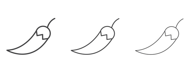 Chilli icon - editable stroke vector illustration