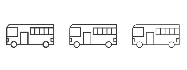 Bus coach icon - editable stroke vector illustration