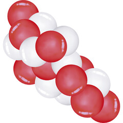 Red and White Balloons Arrangement 