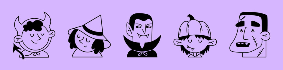 halloween doodle set