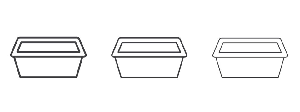 Aluminum foil food container icon - editable stroke vector illustration