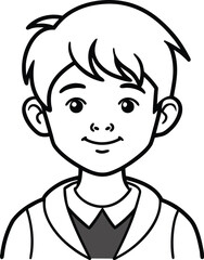 student avatar flat vector line art white background curious glance