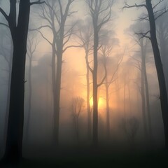 sunrise in the forest