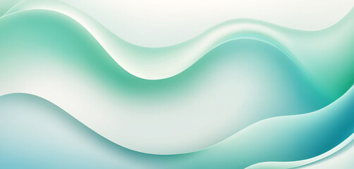 Abstract turquoise wave background with fluid curves and soft gradients