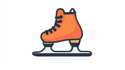 A single vector icon of an ice skate, bold black outline, flat colors, no gradient, simple and modern style, white background, high contrast  png