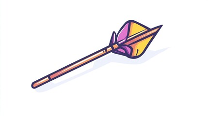 A single vector icon of cupid's arrow, bold black outline, flat colors, no gradient, simple and modern style, white background, high contrast  png