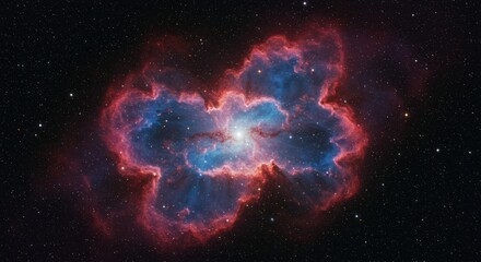 Spectacular cosmic butterfly nebula shimmering in the darkness of space