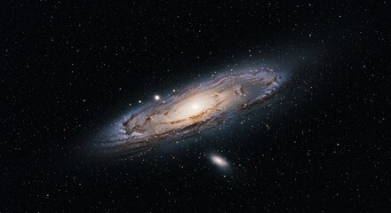Spectacular Andromeda Galaxy view with countless stars in the deep cosmos © pratama