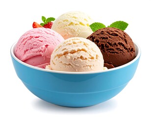 Ice cream scoops in a bowl