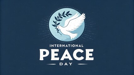 International Peace Day with Dove and Olive Branch