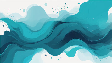 Blue abstract background with water splash and bubbles in ocean-inspired design