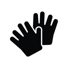 Black Silhouette of Two Hands Clapping Together in Vector Style