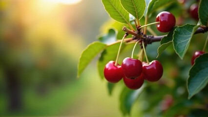 Obraz premium Cherries on Branch