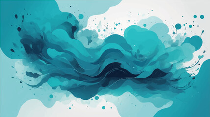 Blue abstract background with water splash and bubbles in ocean-inspired design