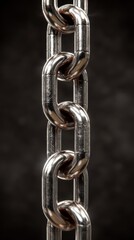 Close-up view of interlocking metal links showcasing texture and light reflection