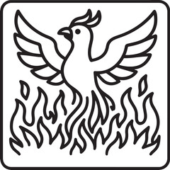 Fantasy Cozy Retreat – Bold Line Art Coloring Page with Magical Elements