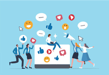 Employee engagement, work satisfaction or happiness, company commitment or employee appreciation, wellbeing or inclusive concept, happy business people employees jump with work engagement elements.