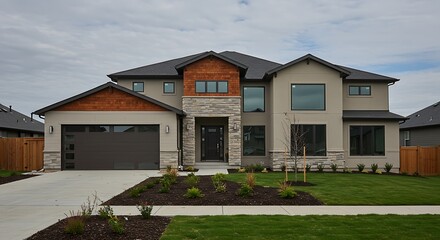 Stunning new luxury home construction exterior property in prime location