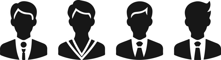 Male Profile Vector Set. Avatar Vector of Man