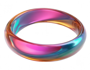 a colorful glass ring icon on a white background, png, transparent