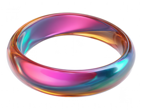 a colorful glass ring icon on a white background, png, transparent