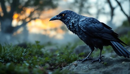 Fototapeta premium crow on the ground