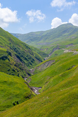 Fototapeta premium The beautiful mountainous landscape of Upper Khevsureti, Georgia