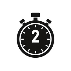 2 Minute Timer Stopwatch Icon Isolated