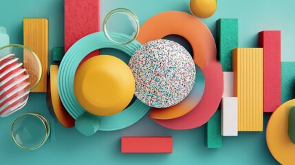 colorful abstract shapes spheres design