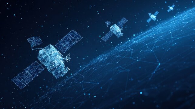 satellites orbiting digital earth